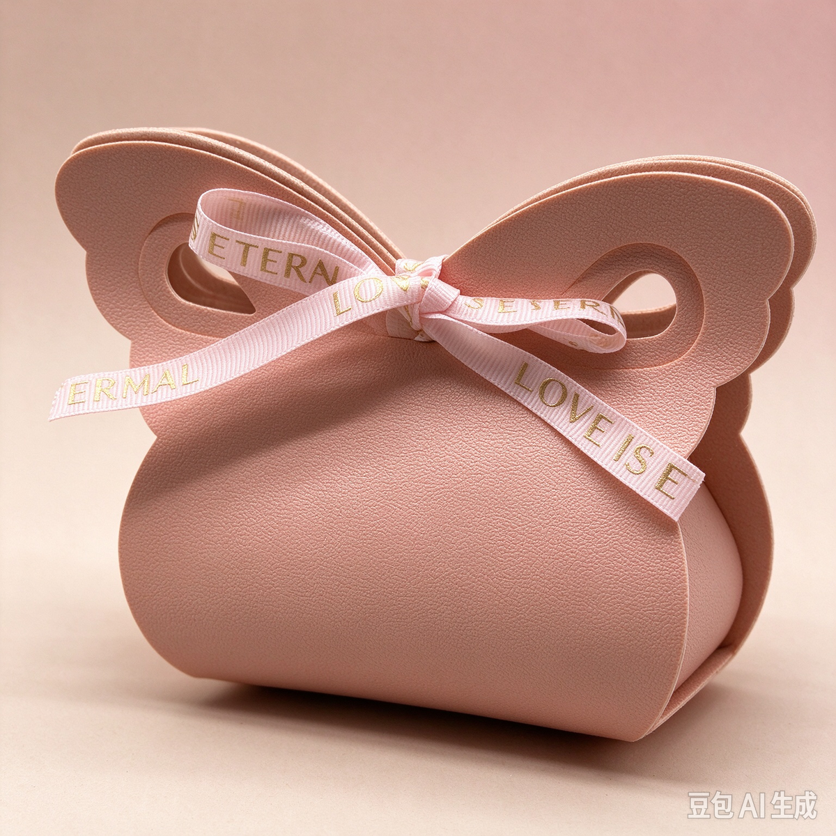 Pink Butterfly Faux Leather Mini Pouch, Cute Ribbon Bow Small Gift Bag for Wedding Favors, Bridal Shower, Party Candy, Jewelry & Small Trinkets