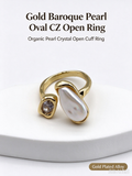 Teardrop Baroque Pearl & CZ Asymmetric Wrap Ring