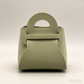 Light Green Mini Faux Leather Fold-Over Mini Pouch, Small Gift Bag for Wedding Favors, Bridal Shower, Party Candy & Guest Gifts