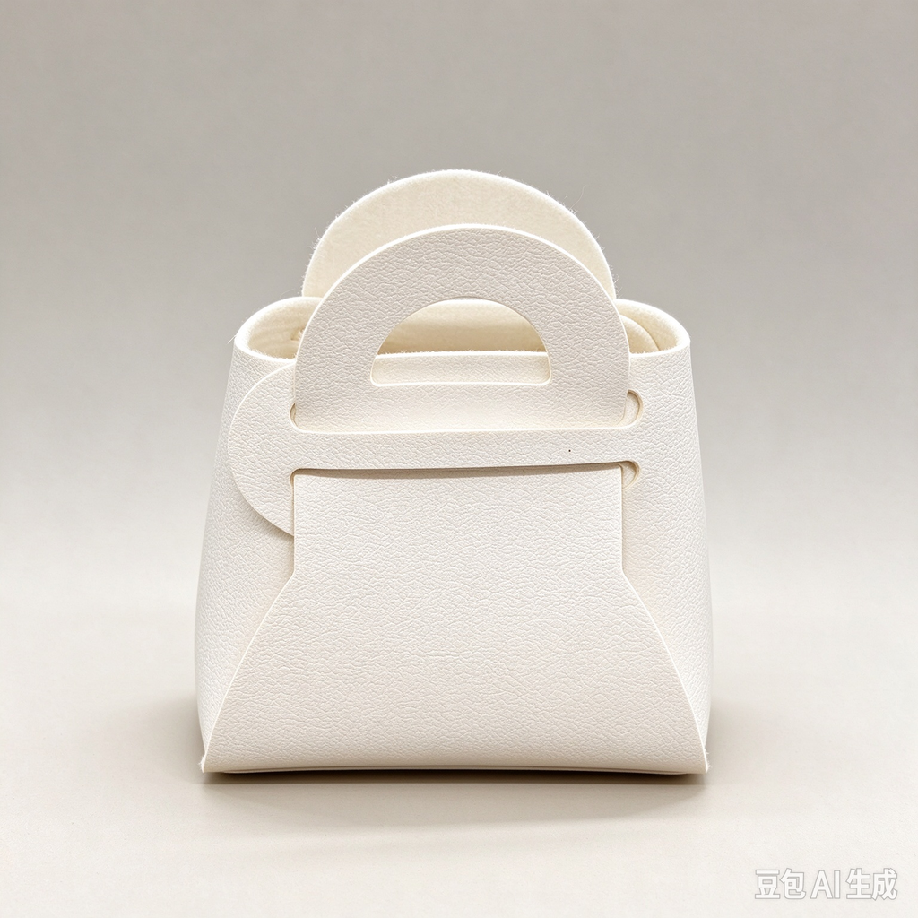 White Mini Faux Leather Fold-Over Mini Pouch, Small Gift Bag for Wedding Favors, Bridal Shower, Party Candy & Guest Gifts