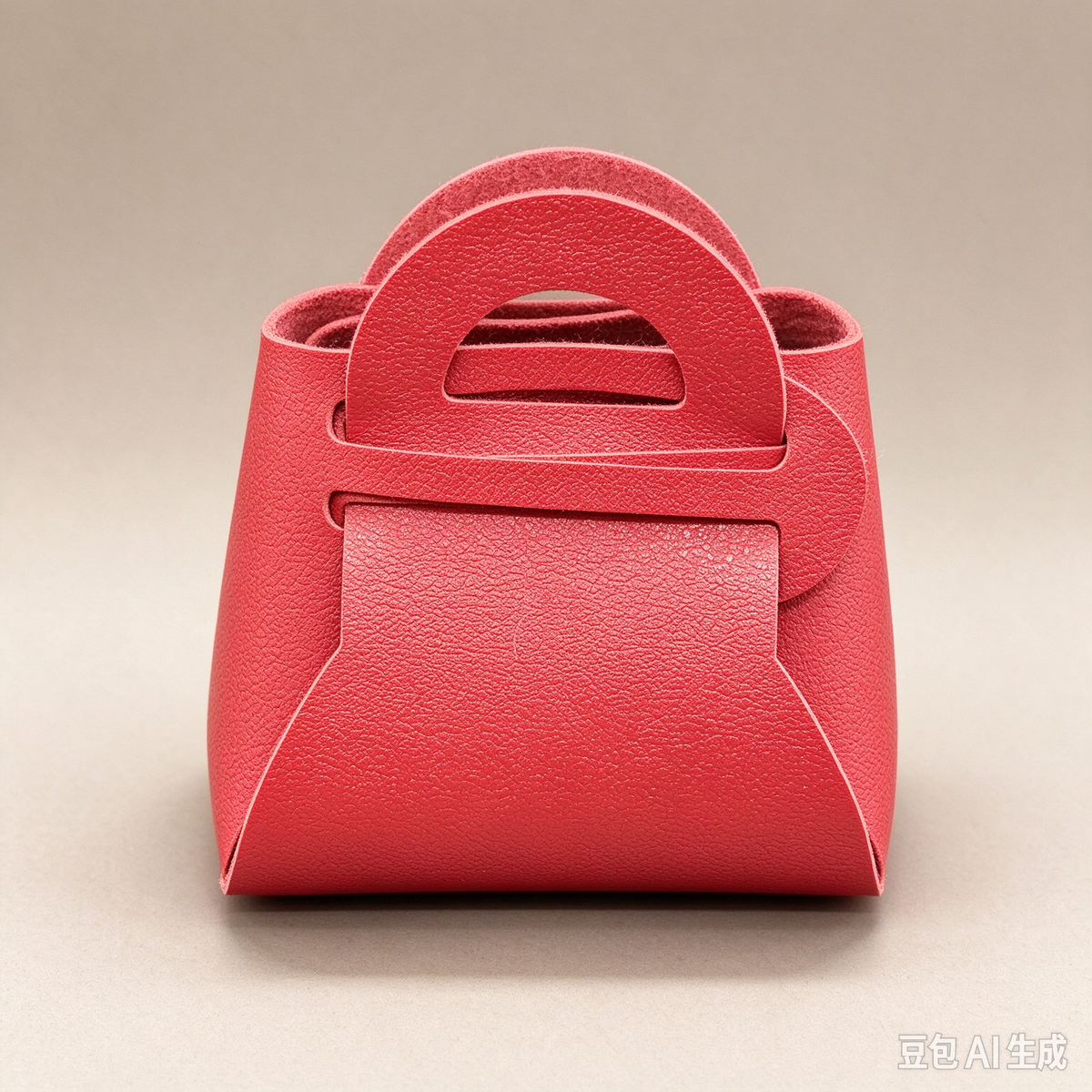 Red Mini Faux Leather Fold-Over Mini Pouch, Small Gift Bag for Wedding Favors, Bridal Shower, Party Candy & Guest Gifts