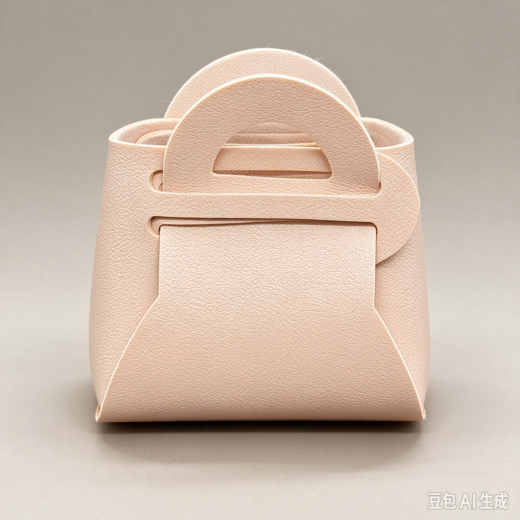 Beige Mini Faux Leather Fold-Over Mini Pouch, Small Gift Bag for Wedding Favors, Bridal Shower, Party Candy & Guest Gifts