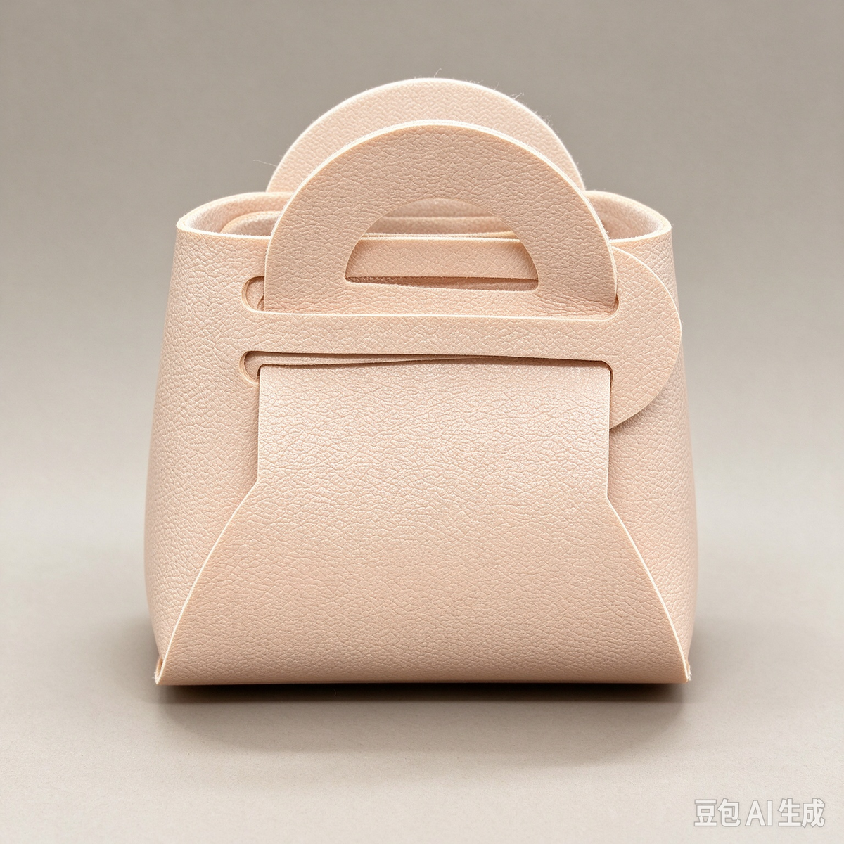 Beige Mini Faux Leather Fold-Over Mini Pouch, Small Gift Bag for Wedding Favors, Bridal Shower, Party Candy & Guest Gifts