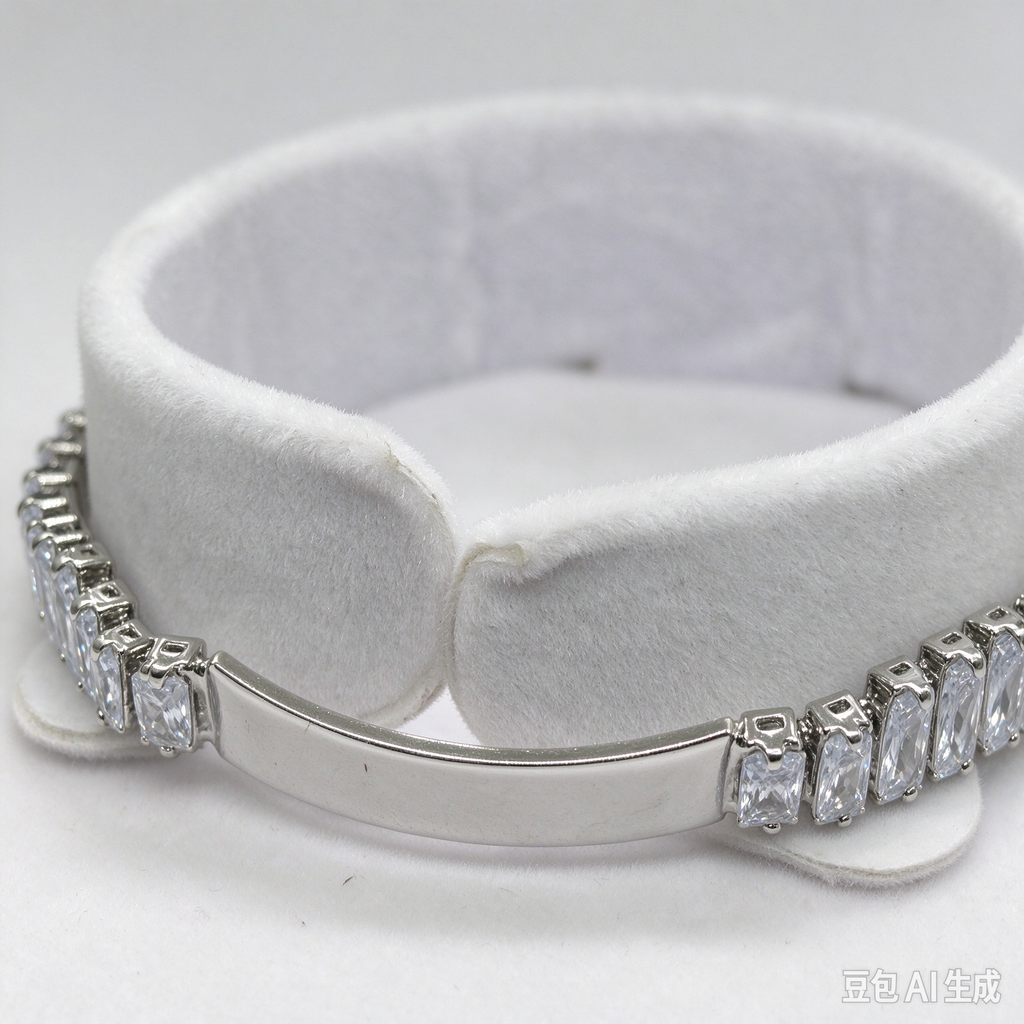 Silver Rhinestone Tennis Bracelet, Sparkly Crystal Cuff Bracelet for Women, Wedding Party Jewelry
