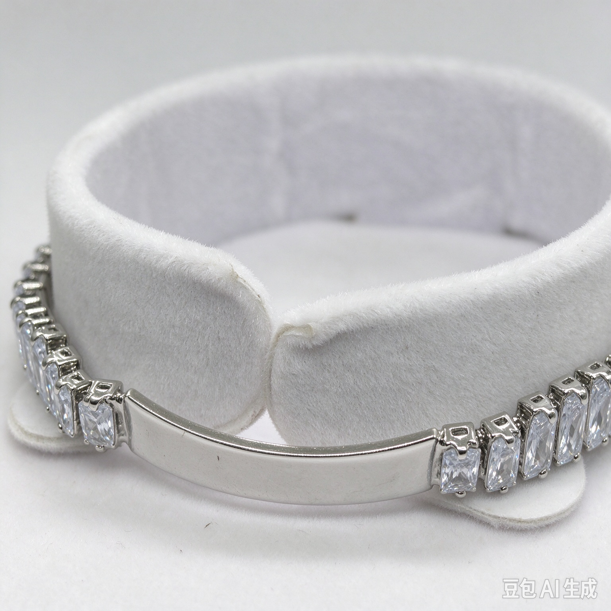 Silver Rhinestone Tennis Bracelet, Sparkly Crystal Cuff Bracelet for Women, Wedding Party Jewelry