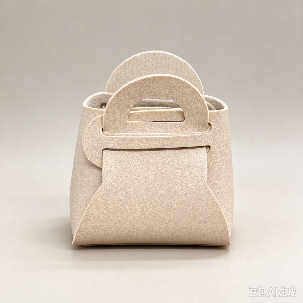Khaki Mini Faux Leather Tote Pouch, Small Gift Bag for Wedding Favors, Bridal Shower, Party Candy & Guest Gifts