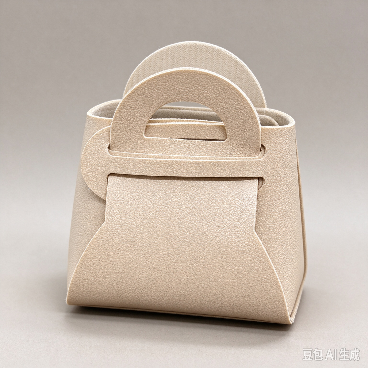 Khaki Mini Faux Leather Tote Pouch, Small Gift Bag for Wedding Favors, Bridal Shower, Party Candy & Guest Gifts