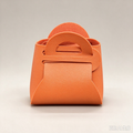 Orange Mini Faux Leather Fold-Over Mini Pouch, Small Gift Bag for Wedding Favors, Bridal Shower, Party Candy & Guest Gifts