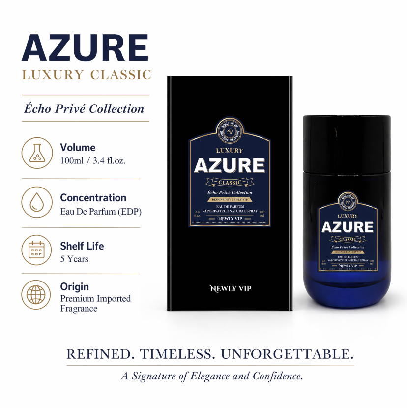 Azure Luxury Classic Eau de Parfum 100ml | Fresh Ocean Scent for Men