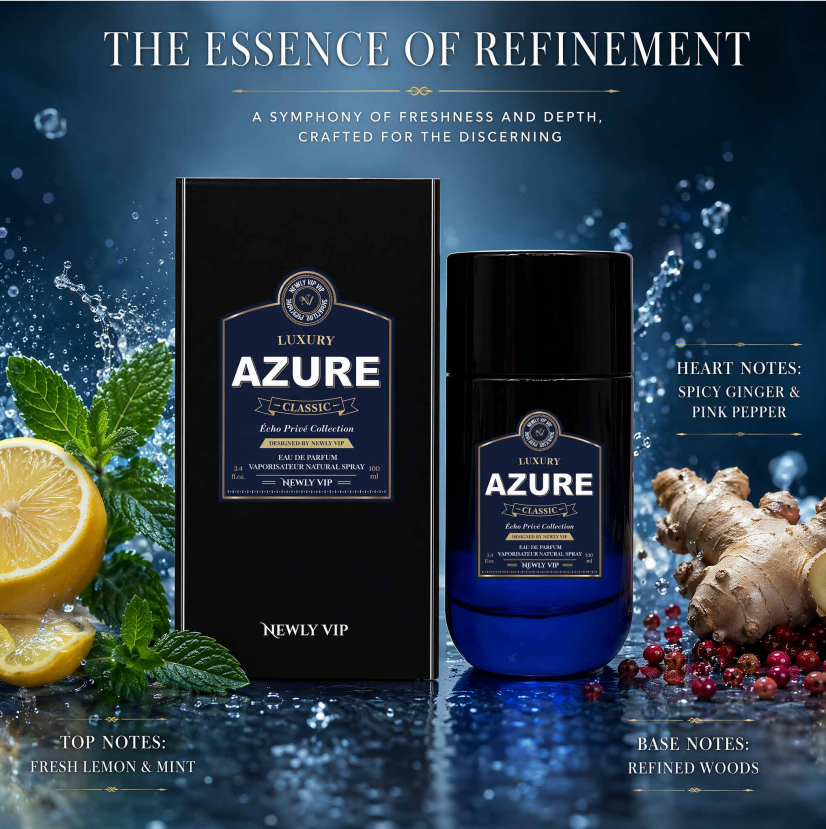 Azure Luxury Classic Eau de Parfum 100ml | Fresh Ocean Scent for Men