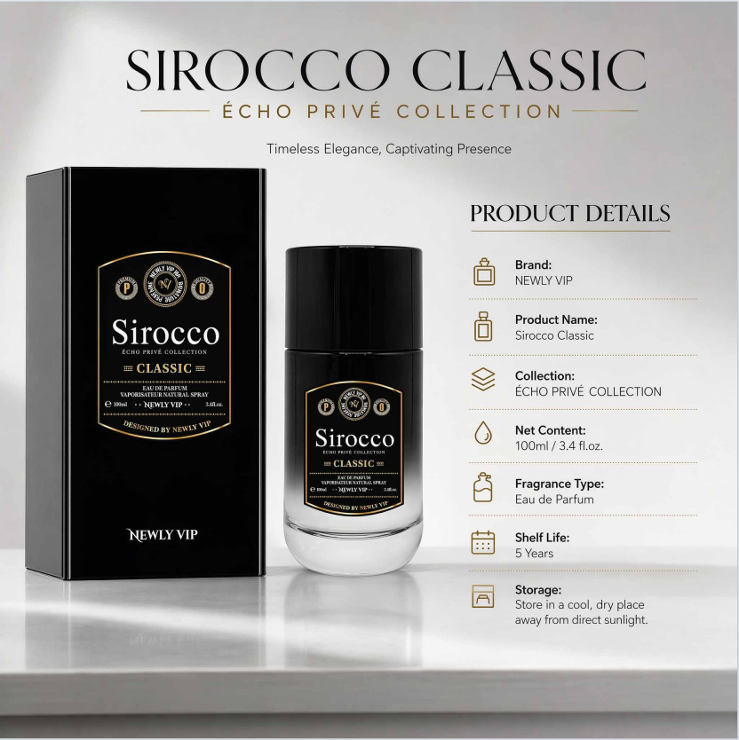 Sirocco Classic Eau de Parfum 100ml | Long Lasting Men’s Fragrance