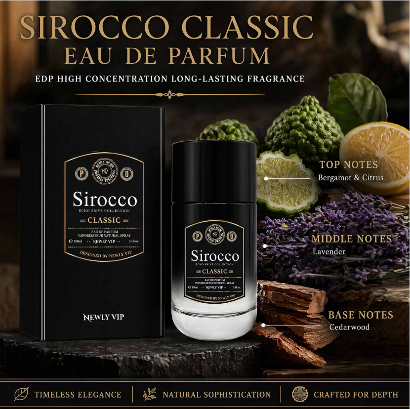 Sirocco Classic Eau de Parfum 100ml | Long Lasting Men’s Fragrance