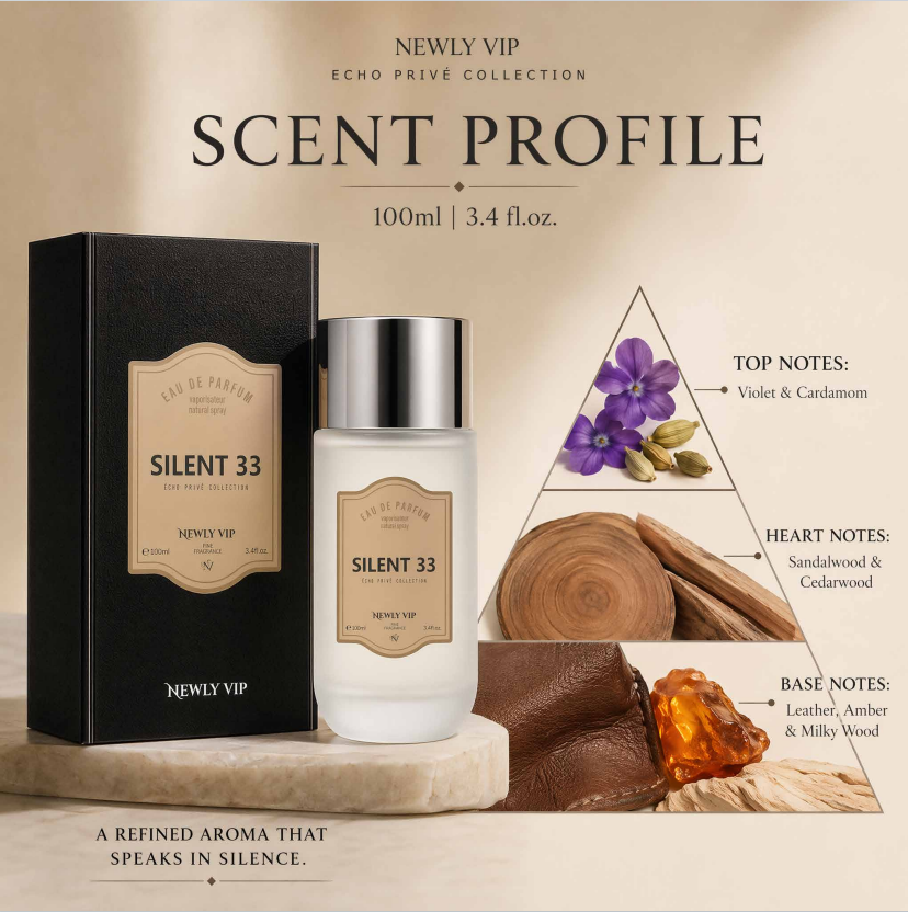 Silent 33 Eau de Parfum 100ml | Unisex Woody Earthy Fragrance