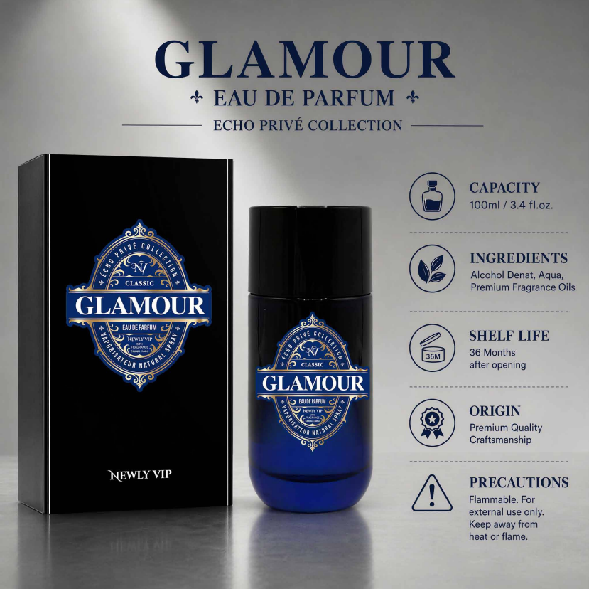 Glamour Classic Eau de Parfum 100ml | Elegant Woody Scent for Men