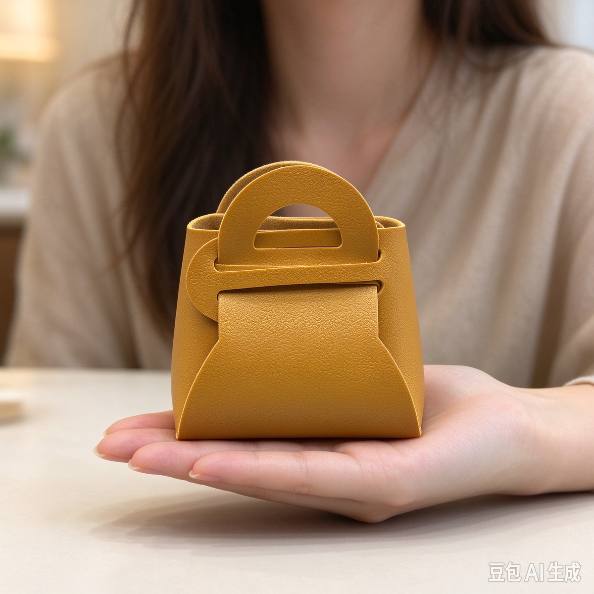 Mustard-Yellow Mini Faux Leather Fold-Over Mini Pouch, Small Gift Bag for Wedding Favors, Bridal Shower, Party Candy & Guest Gifts