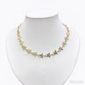 Gold Star Crystal Choker Necklace, Dainty Star Pendant Necklace for Women, Trendy Layered Jewelry