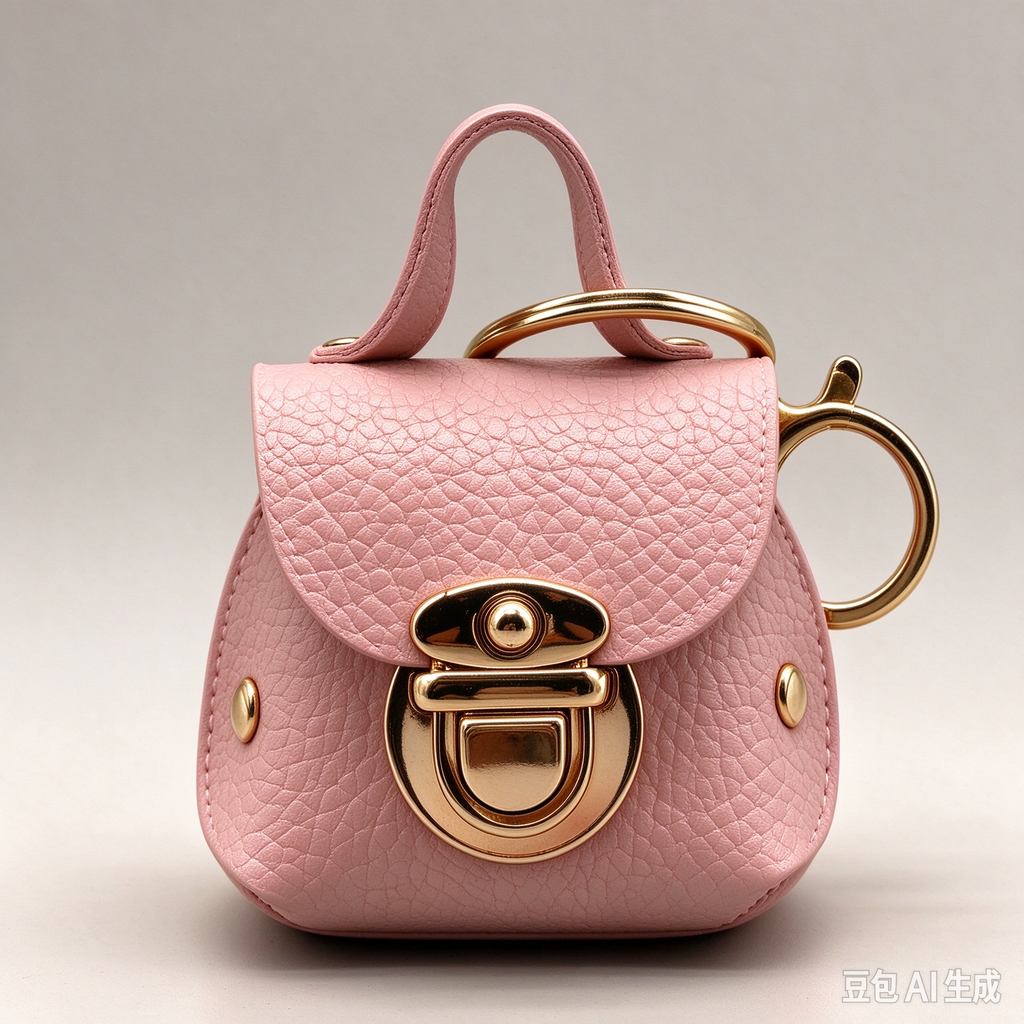Pink PU Keyring Pouch, Compact Mini Bag with Gold-Tone Lock for Everyday Use, Wedding Favors, Bridal Shower & Guest Gifts