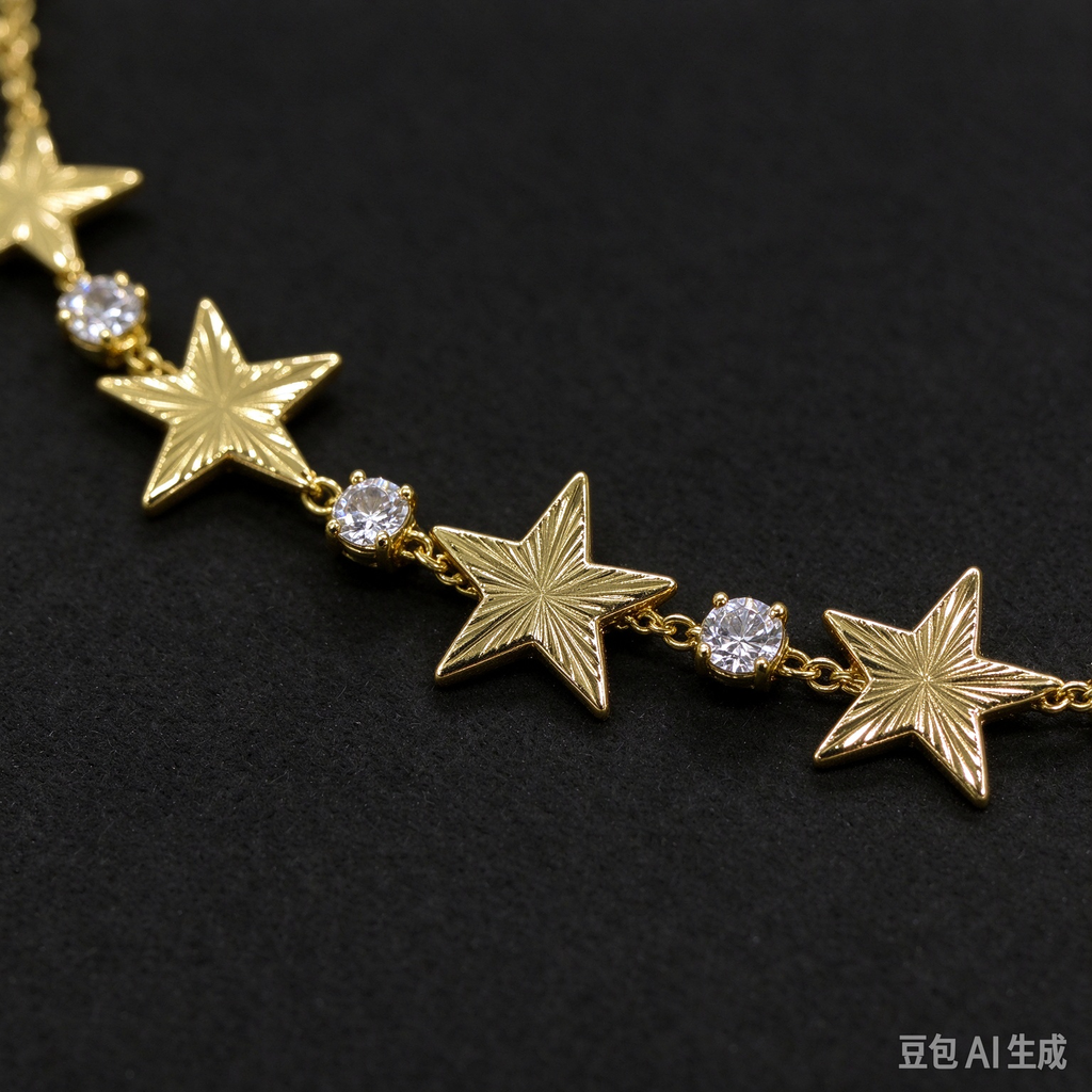 Gold Star Crystal Choker Necklace, Dainty Star Pendant Necklace for Women, Trendy Layered Jewelry