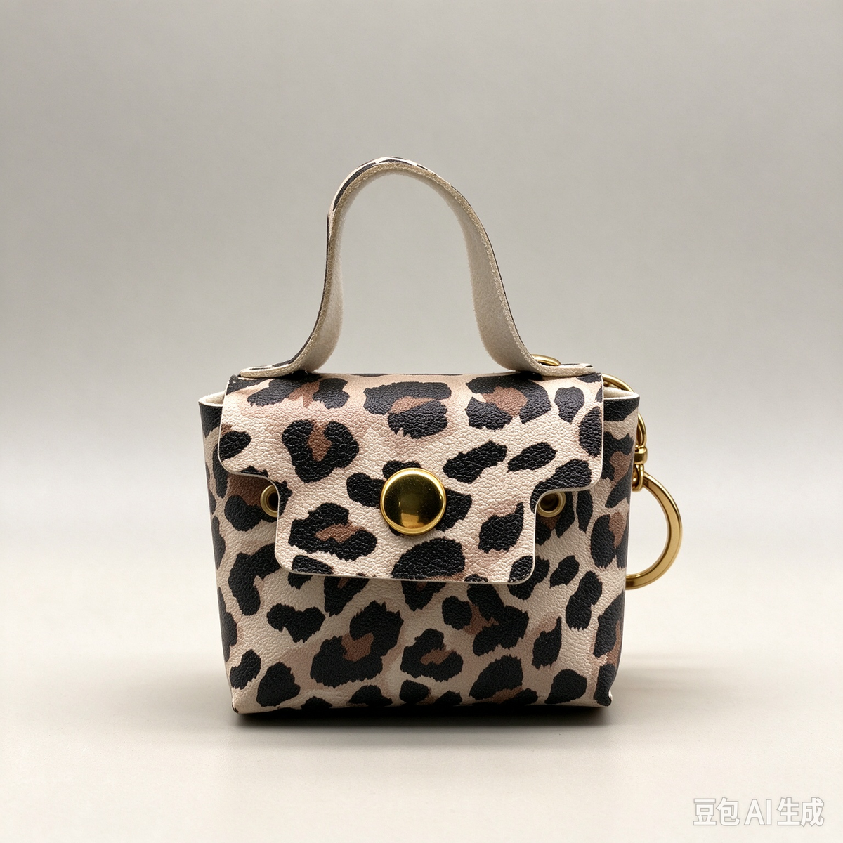 Leopard Print Flap Keyring Pouch, Compact Mini Bag with Gold-Tone Lock for Everyday Use, Wedding Favors, Bridal Shower & Guest Gifts