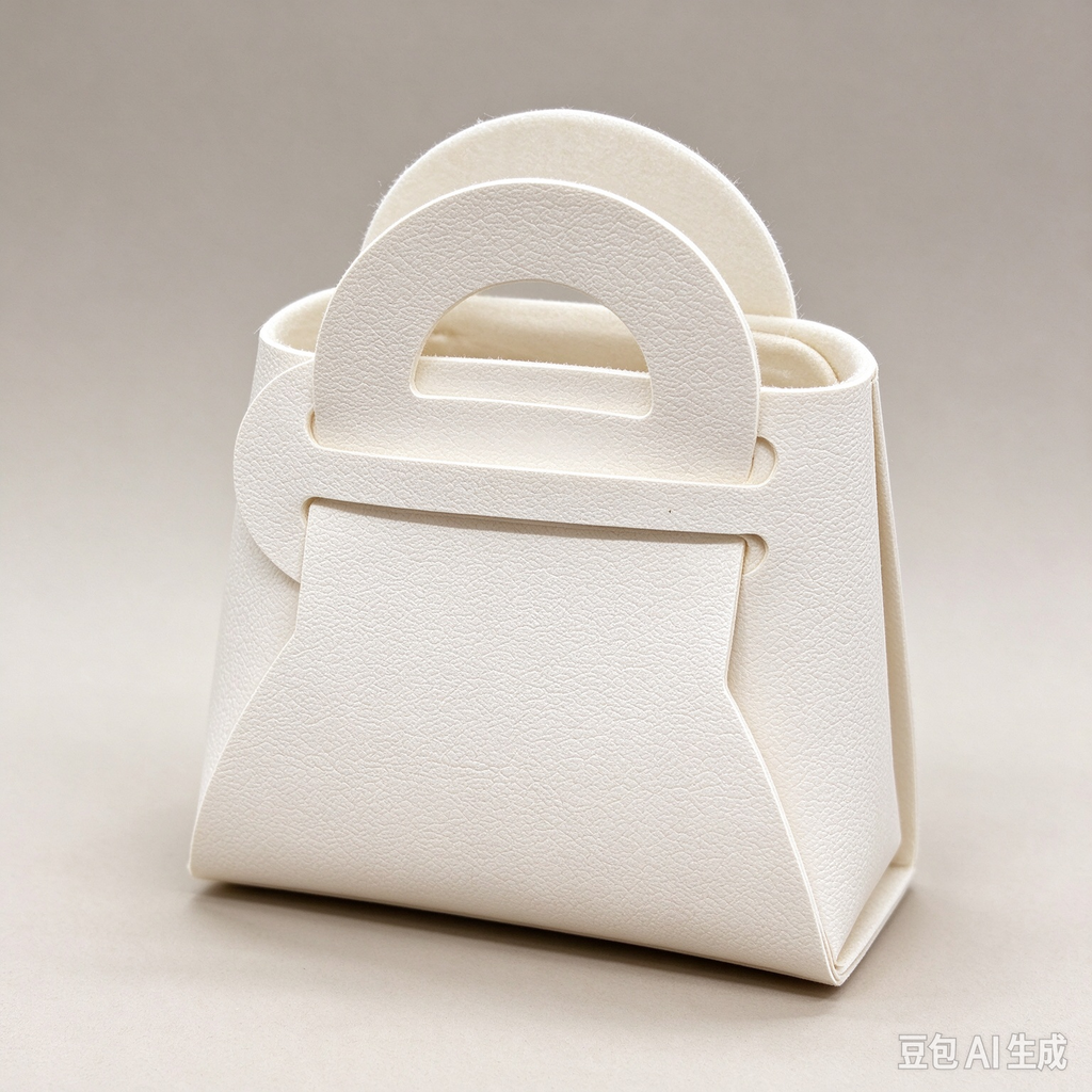White Mini Faux Leather Fold-Over Mini Pouch, Small Gift Bag for Wedding Favors, Bridal Shower, Party Candy & Guest Gifts