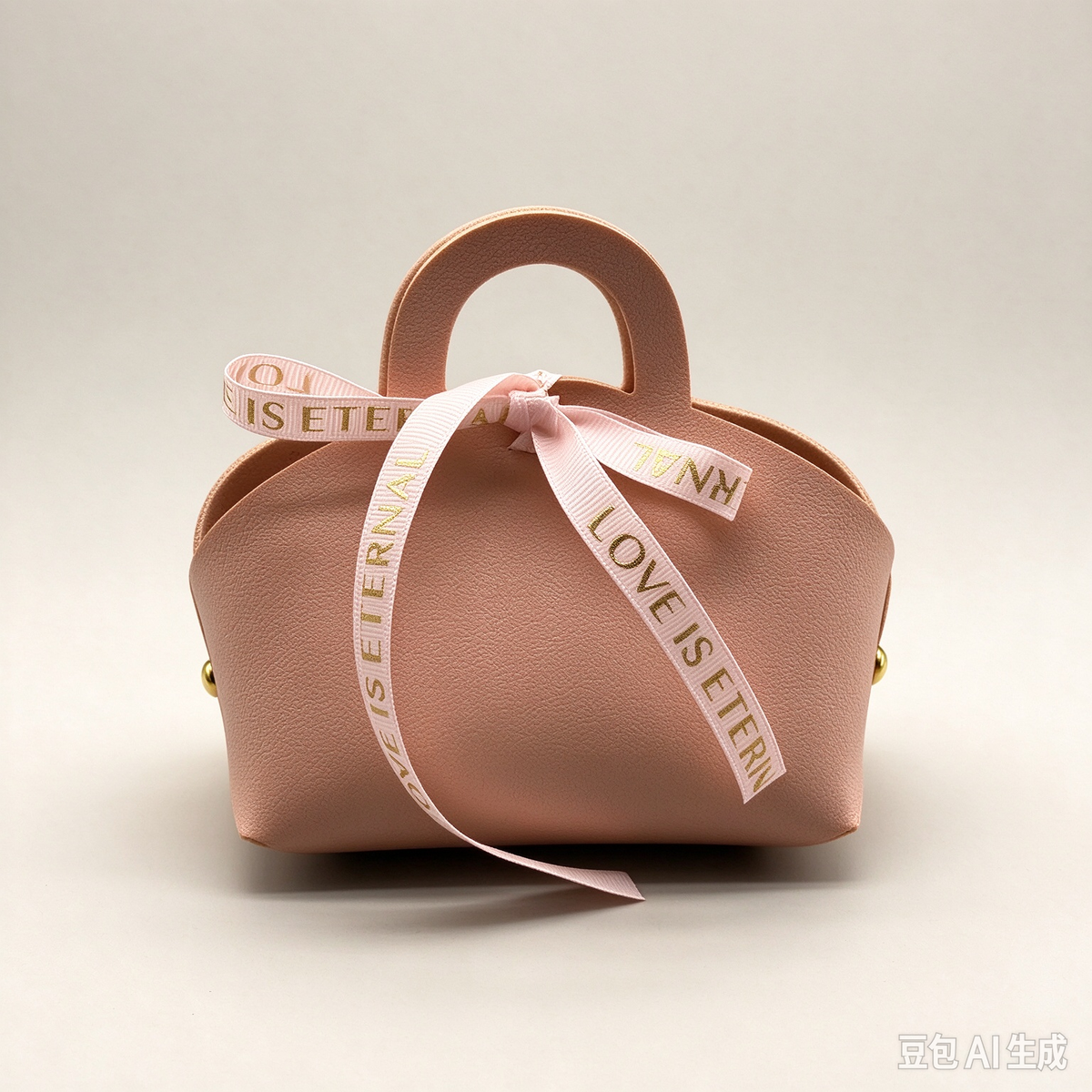 Pink Mini Faux Leather Tote Pouch with Delicate Letter Ribbon Bow, Small Gift Bag for Wedding Favors, Bridal Shower, Party Candy & Guest Gifts