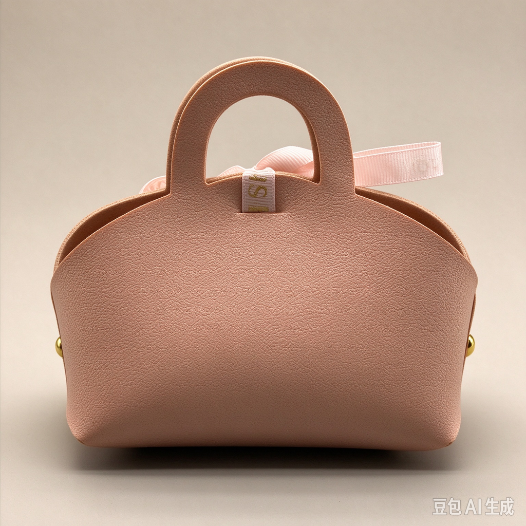 Pink Mini Faux Leather Tote Pouch with Delicate Letter Ribbon Bow, Small Gift Bag for Wedding Favors, Bridal Shower, Party Candy & Guest Gifts