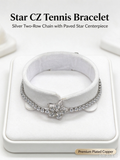 Sparkling Star Tennis Bracelet, Full Paved Cubic Zirconia Statement Bracelet