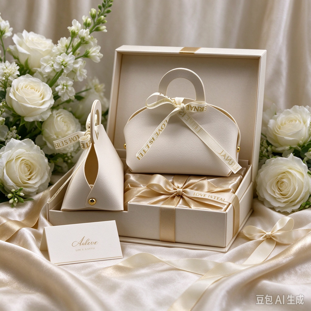 White Mini Faux Leather Tote Pouch with Delicate Letter Ribbon Bow, Small Gift Bag for Wedding Favors, Bridal Shower, Party Candy & Guest Gifts