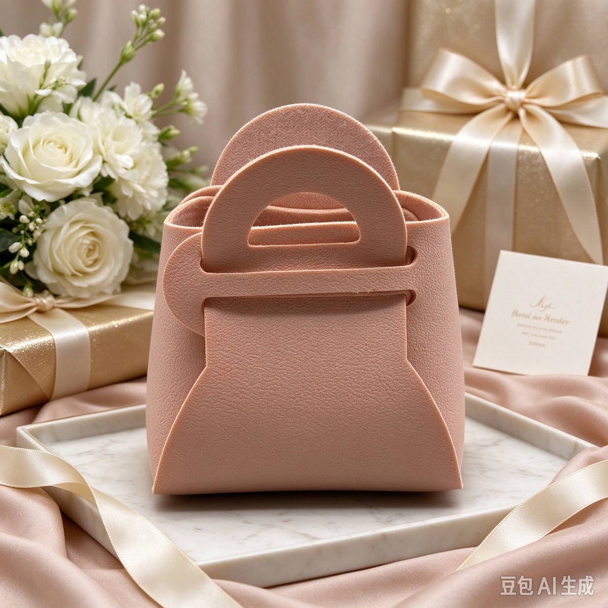 Pink Mini Faux Leather Fold-Over Mini Pouch, Small Gift Bag for Wedding Favors, Bridal Shower, Party Candy & Guest Gifts